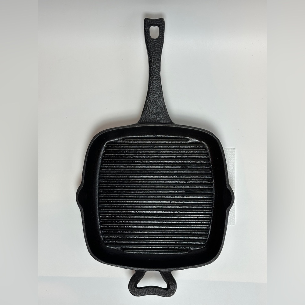 Paula Deen - Cast Iron Double Hammered Handle Square Grill Griddle - 11" / 28 CM